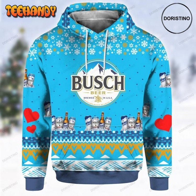 Busch Beer Christmas Awesome Pullover 3D Hoodie