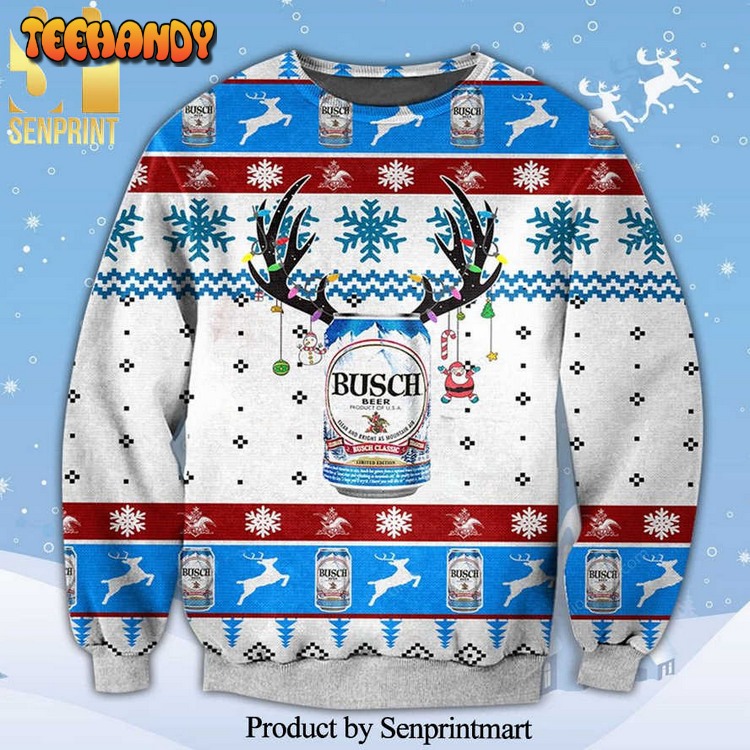 Busch Beer Classic Knitted Ugly Xmas Sweater