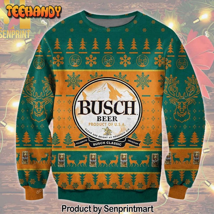 Busch Beer For Christmas Gifts Ugly Christmas Wool Ugly Xmas Sweater