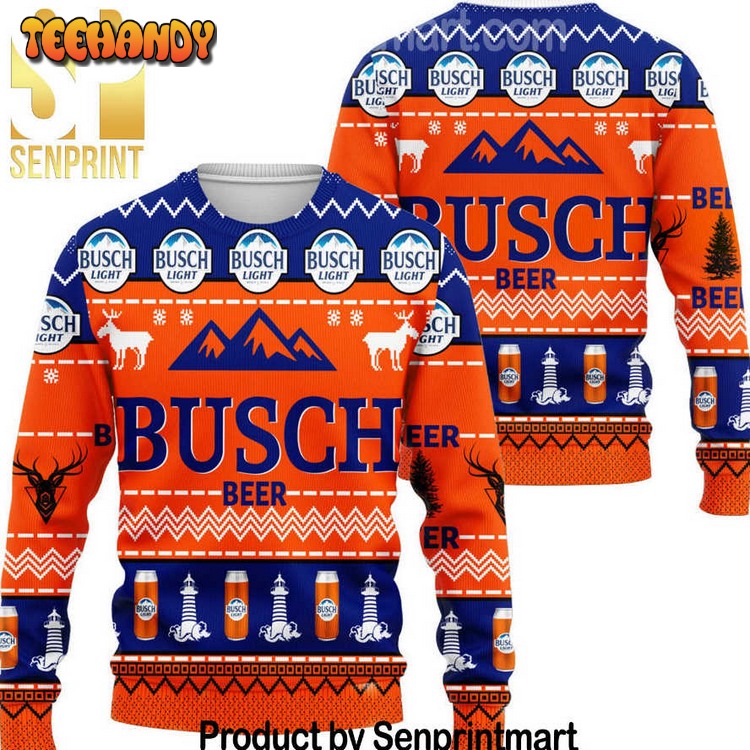 Busch Beer Gift Ideas Pattern Ugly Xmas Sweater