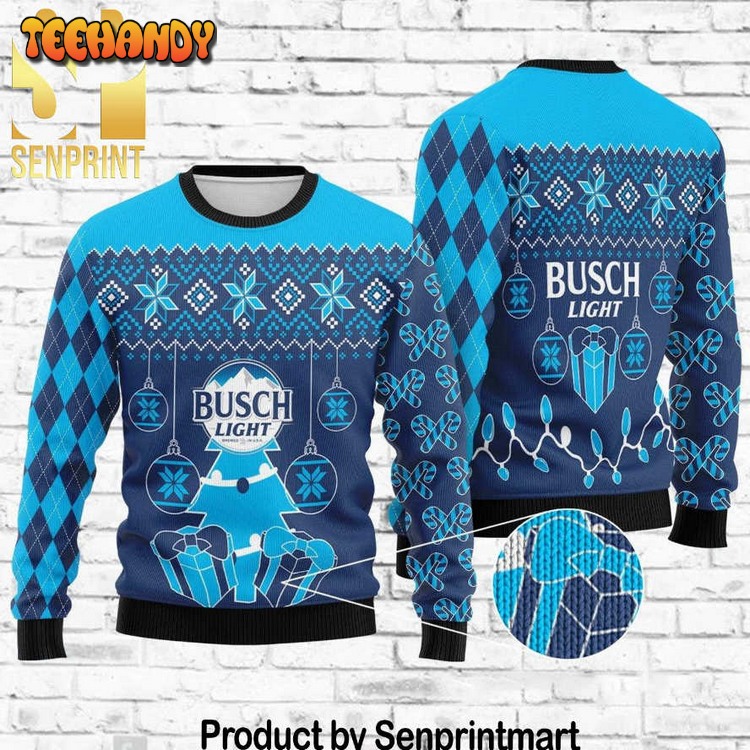 Busch Beer Xmas Time All Over Printed Knitted Ugly Xmas Sweater