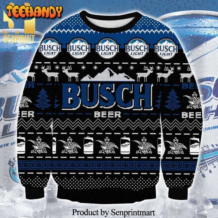 Busch Light Beer Logo Premium Knitted Ugly Xmas Sweater