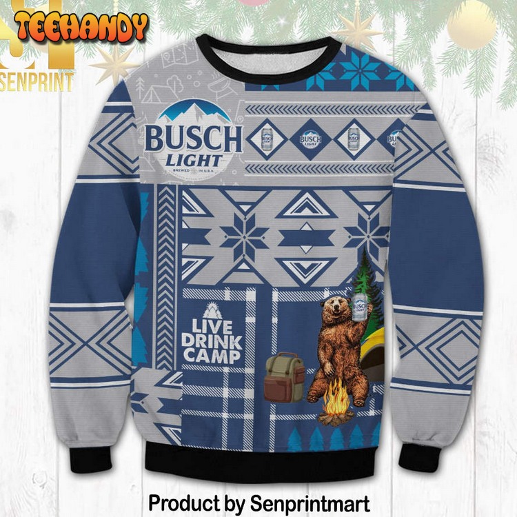 Busch Light Camping For Christmas Gifts 3D Printed Ugly Xmas Sweater