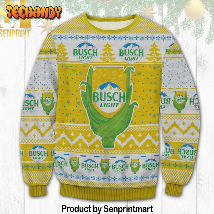 Busch Light Corn Knitting Pattern 3D Print Ugly Xmas Sweater