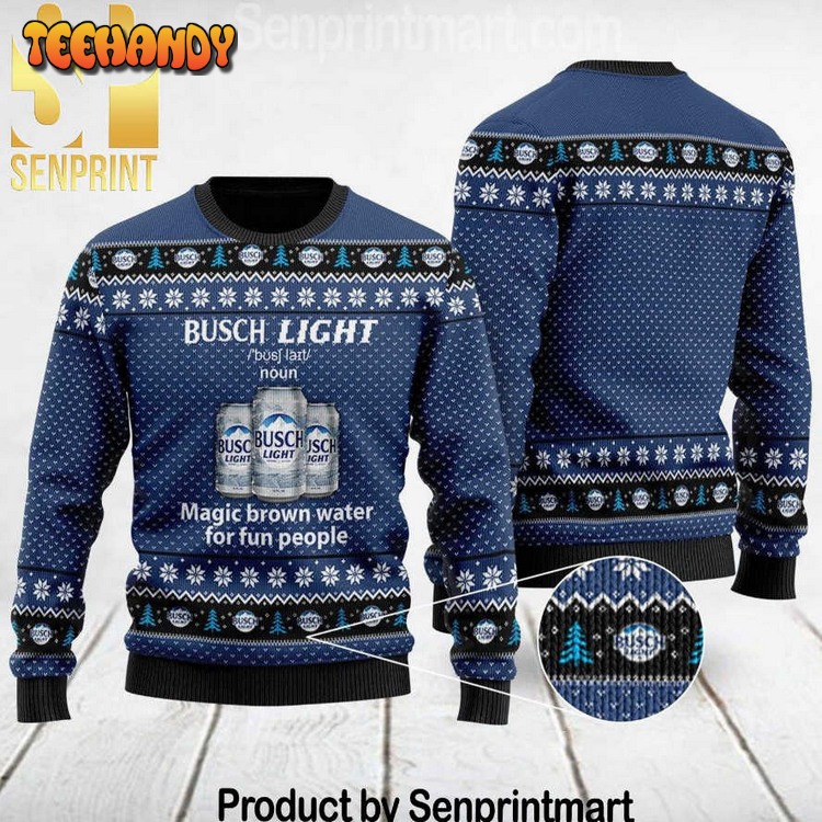 Busch Light Definition Pattern Knit Ugly Xmas Sweater