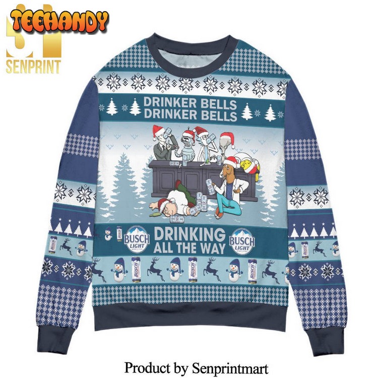 Busch Light Drinker Bell Drinker Bell Knitted Ugly Xmas Sweater