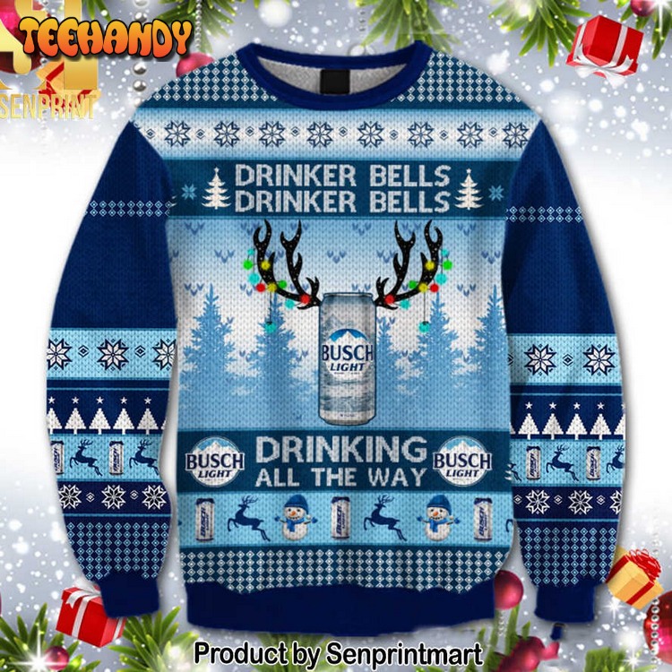 Busch Light Drinker Bells Knitting Pattern Ugly Xmas Sweater