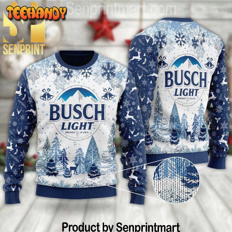 Busch Light Full Printed Ugly Xmas Sweater