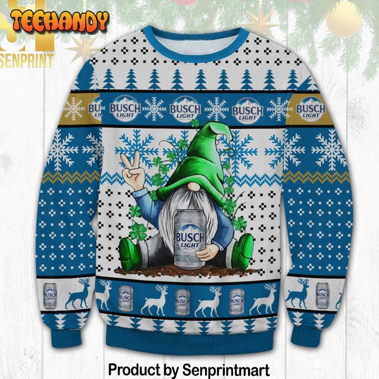 Busch Light Gnome For Christmas Gifts Ugly Xmas Sweater