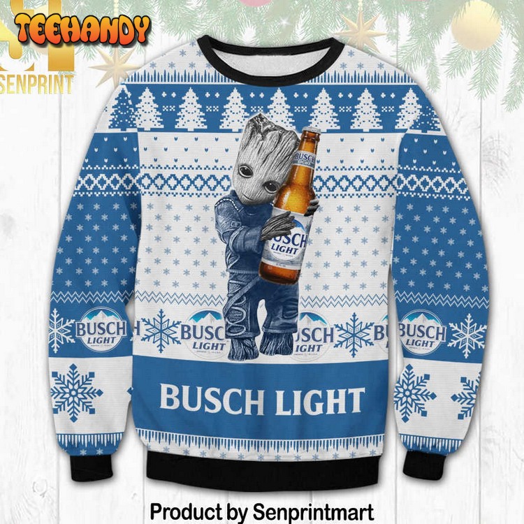 Busch Light Groot Ugly Xmas Sweater