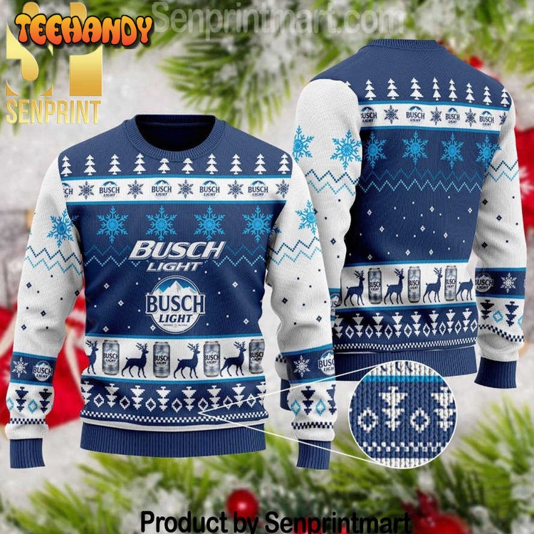 Busch Light Holiday Time Christmas Ugly Xmas Sweater