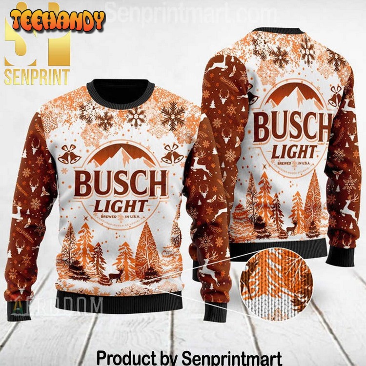 Busch Light Pattern Knit Ugly Xmas Sweater