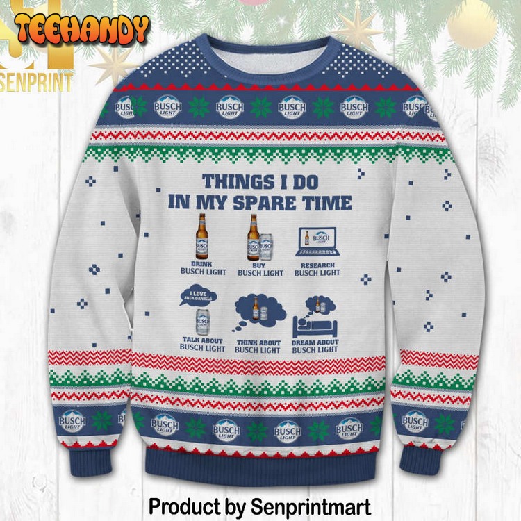 Busch Light Spare Time Knitting Pattern Ugly Xmas Sweater