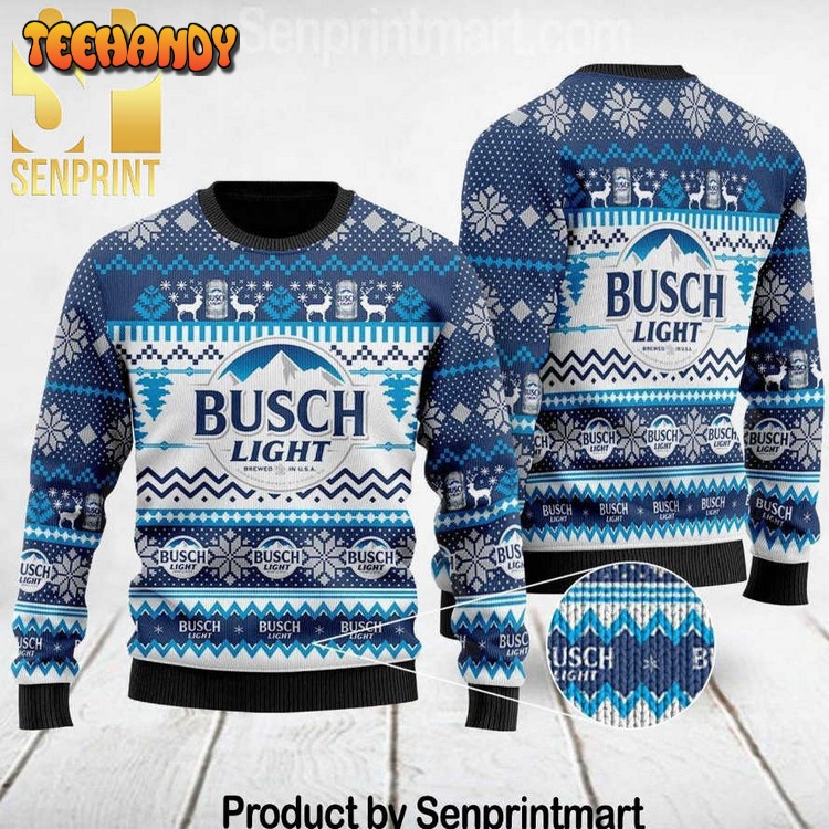 Busch Light Xmas Gifts Wool Knitted Ugly Xmas Sweater