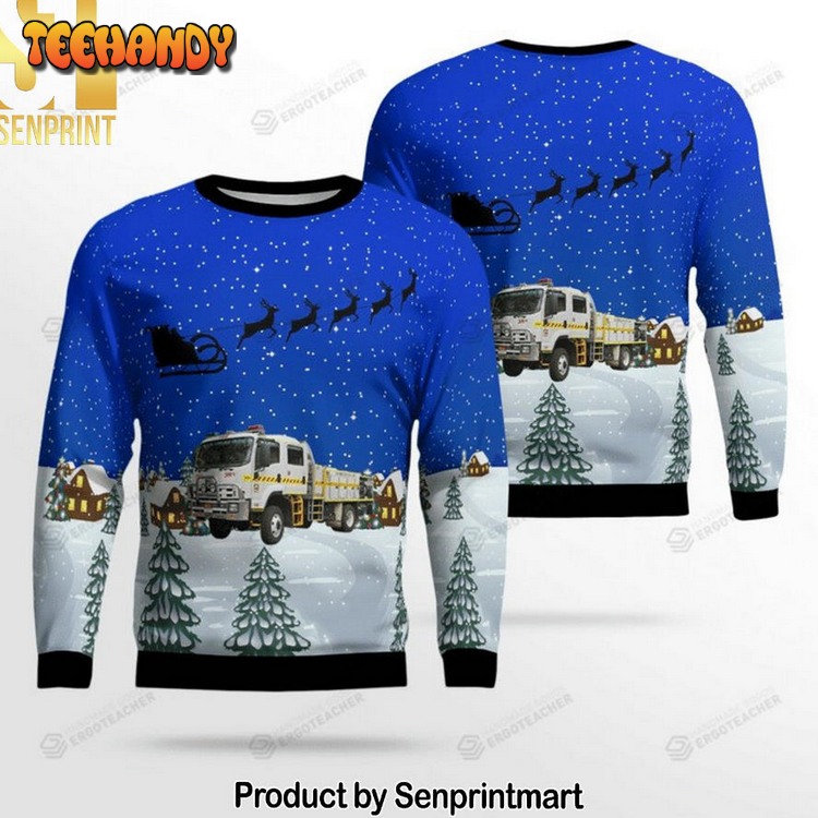 Bush Fire Service Bfs Isuzu 4.4 Rural Tanker Knitting Pattern Ugly Xmas Sweater