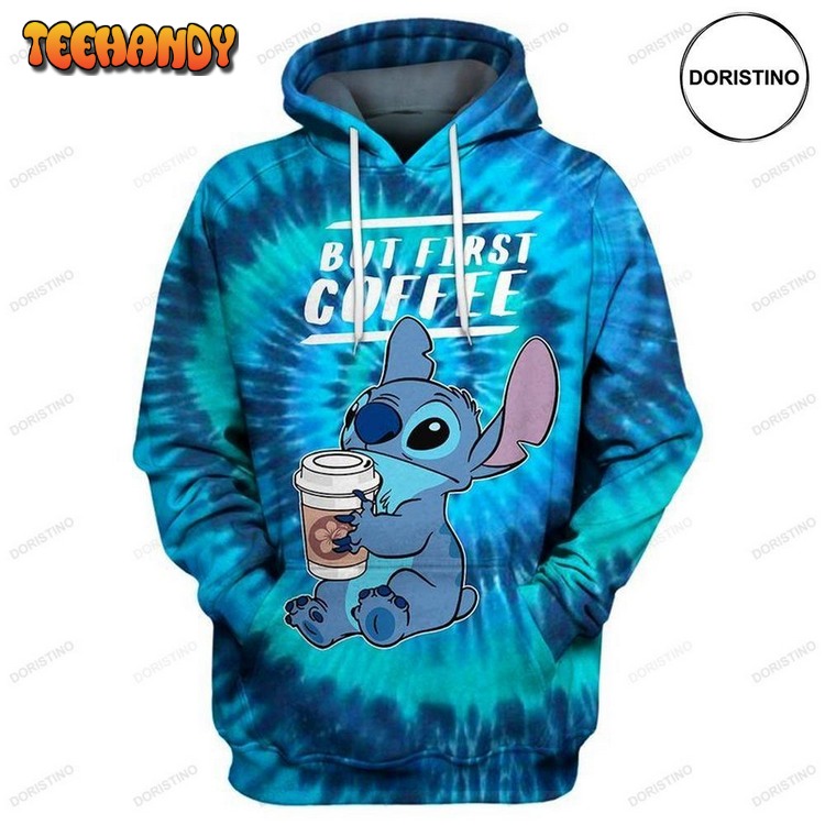 But First Coffee Stitch Tie Dye Awesome Pullover 3D Hoodie