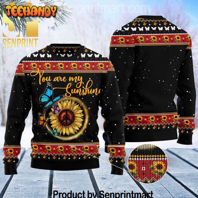 Butterfly Sunshine All Over Printed Ugly Xmas Sweater