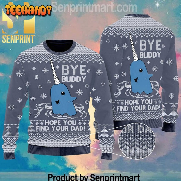 Bye Buddy Hope You Find Your Dad Pattern Knit Ugly Xmas Sweater