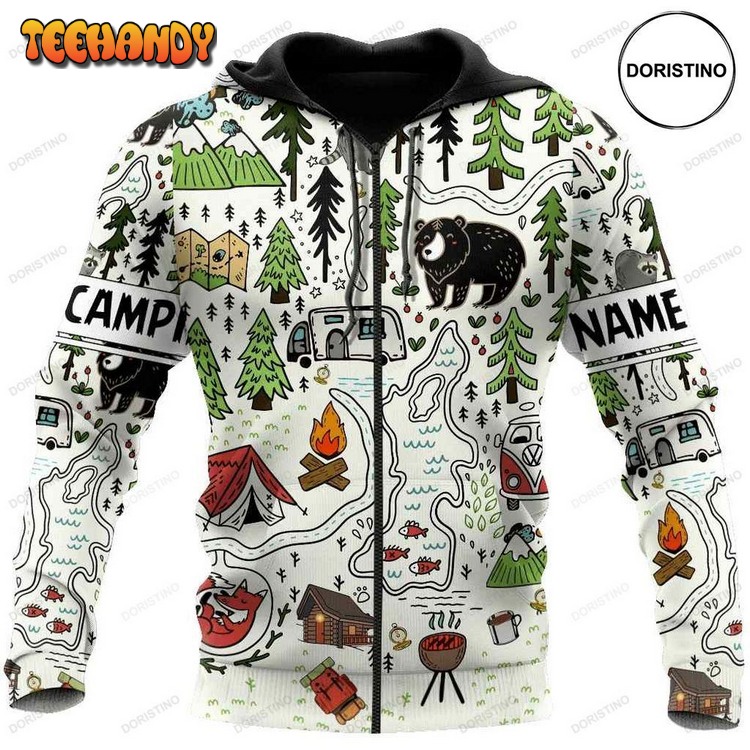 Camping Ed Camp Maps Limited Edition Pullover 3D Hoodie