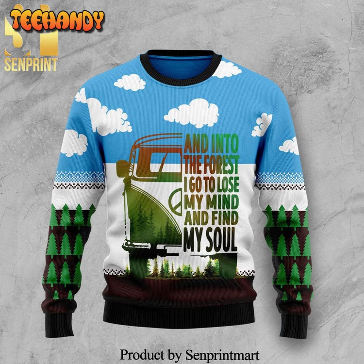 Camping Forest My Soul Knitted Ugly Xmas Sweater