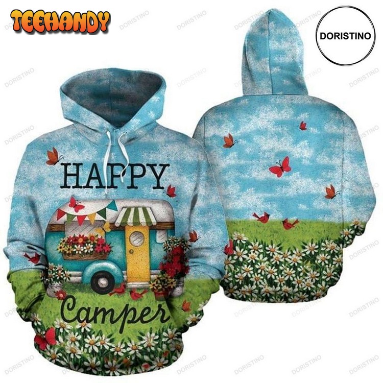 Camping Happy Camper Full Ing Awesome Pullover 3D Hoodie