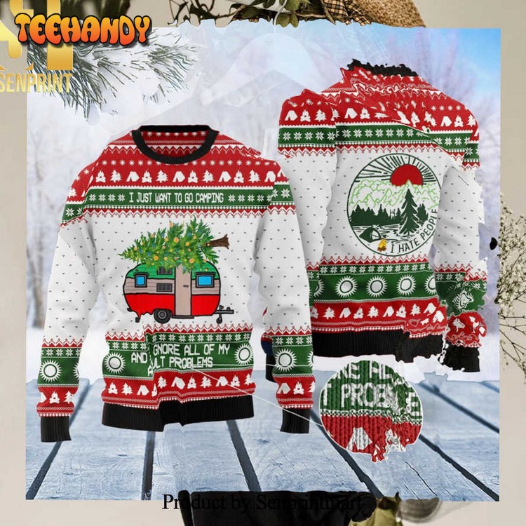 Camping Lover Xmas Sweater Gift 3D Printed Ugly Xmas Sweater