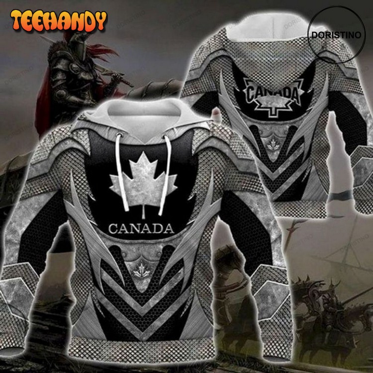 Canada Maple Leaf Armor Awesome Pullover 3D Hoodie