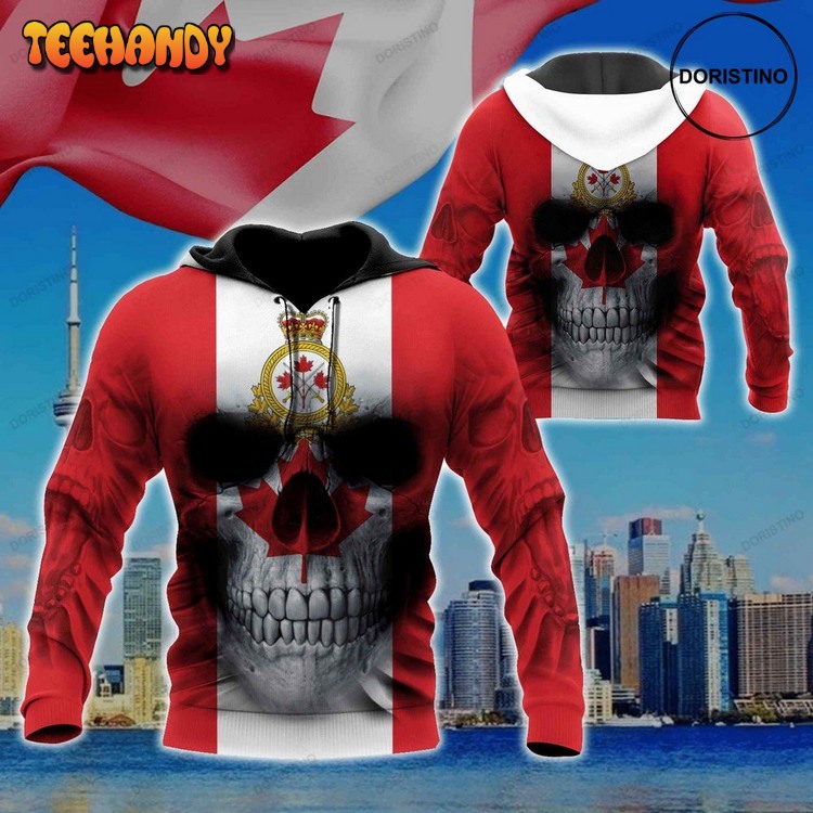 Canadian Army Skull Ed All Over Print Pullover 3D Hoodie