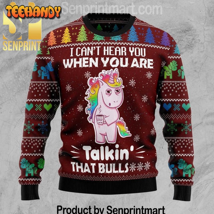 Can’t Hear You Unicorn Chirtmas Time 3D Ugly Xmas Sweater