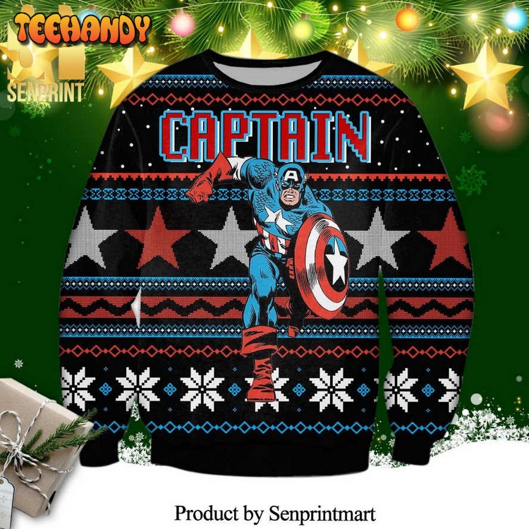 Captain America Marvel Knitted Ugly Xmas Sweater