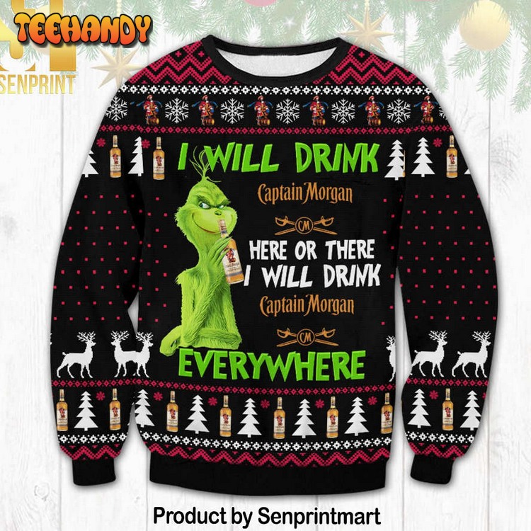 Captain Morgan Grinch For Christmas Gifts Knitting Pattern Ugly Xmas Sweater