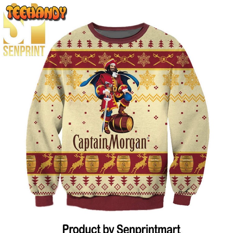 Captain Morgan Xmas Gifts Full Printed Wool Ugly Xmas Sweater