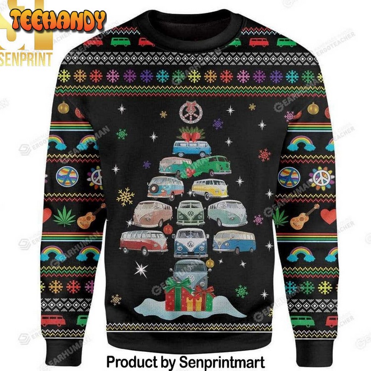 Car Ugly Xmas Wool Knitted Ugly Xmas Sweater