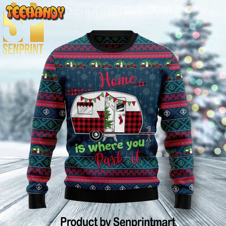 Caravan Home Is Where You Park It Holiday Gifts Ugly Xmas Sweater