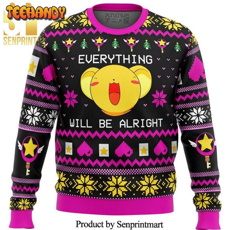 Cardcaptor Sakura Cerberus Everything Will Be Alright Premium Ugly Xmas Sweater