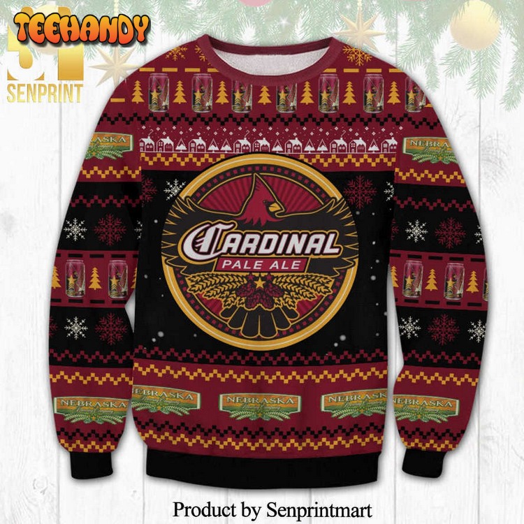 Cardinal Pale Ale Nebraska Brewing Company Knitted Ugly Xmas Sweater