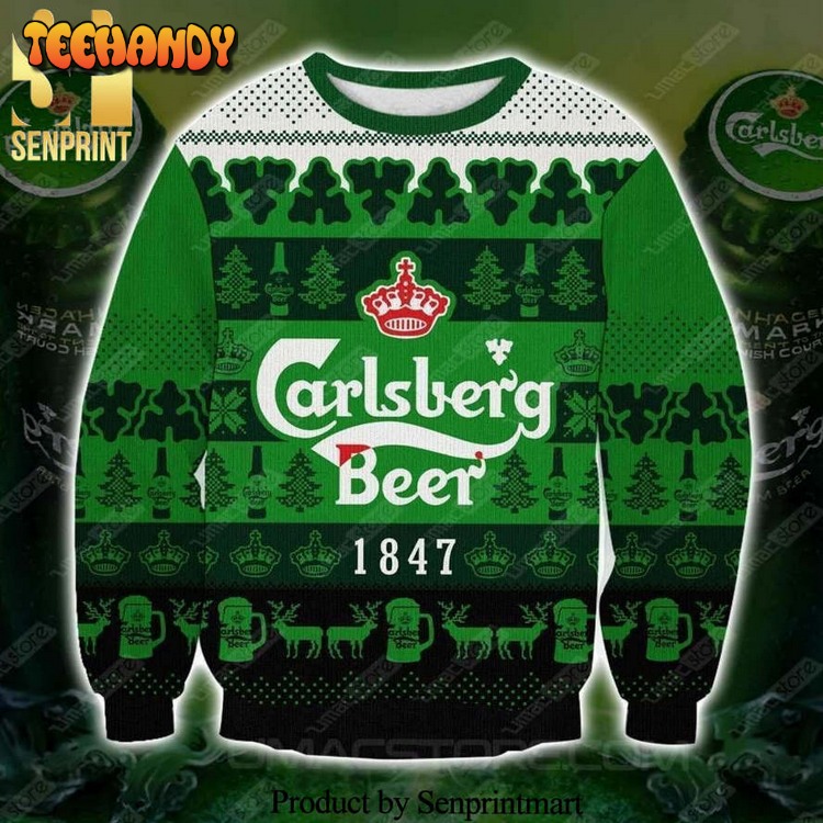 Carlsberg Beer 1847 Knitted Ugly Christmas Ugly Xmas Sweater