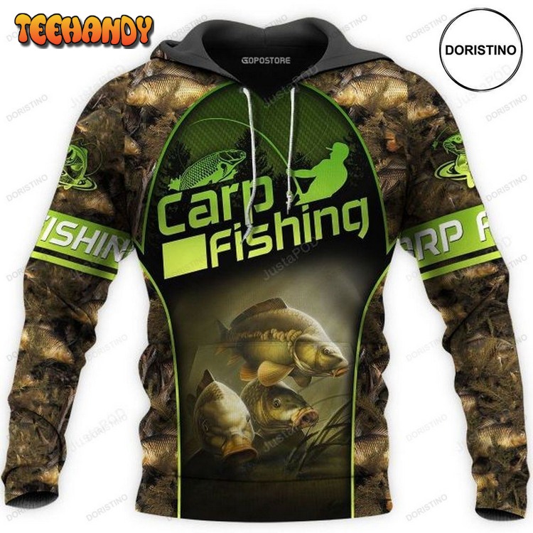 Carp Fishing All Over Print Pullover 3D Hoodie