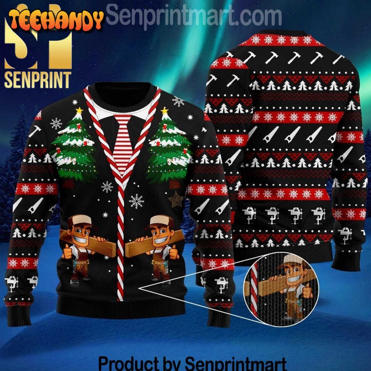 Carpenter Christmas Gift Ideas Pattern Ugly Xmas Sweater