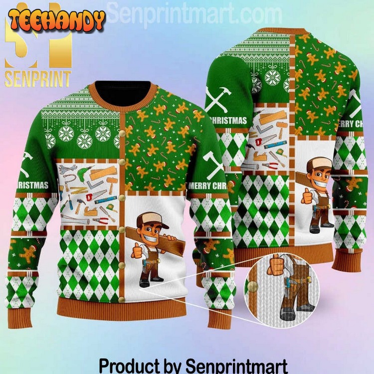 Carpenter Gift Ideas Wool Knitted Pattern Ugly Xmas Sweater