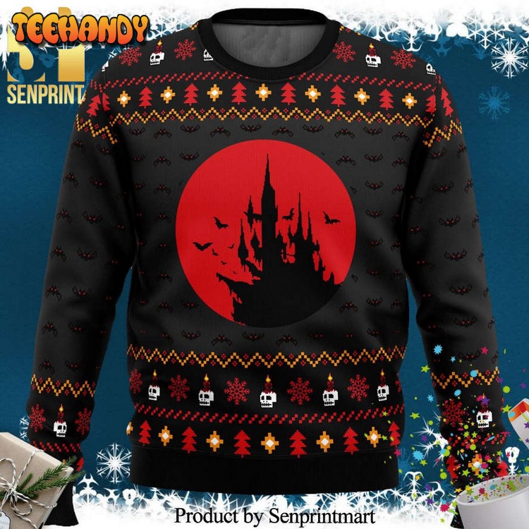 Castlevania Creepy Castle Horror Knitted Ugly Xmas Sweater