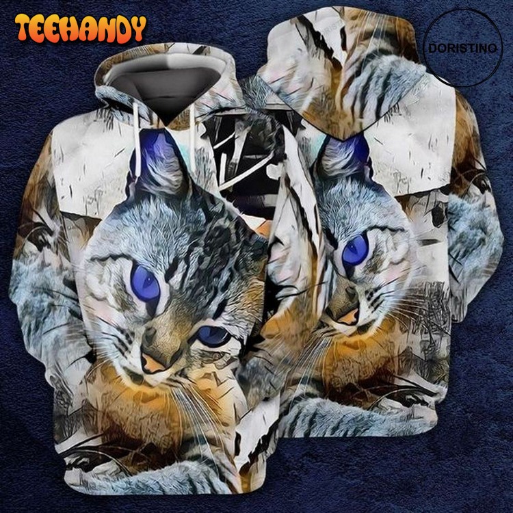 Cat Eyes Blue Limited Edition Pullover 3D Hoodie