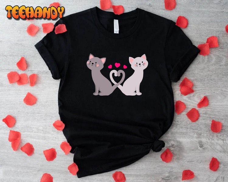 Cat Lover Gift Shirt, Cat Valentine Shirt,Matching Couple Shirt