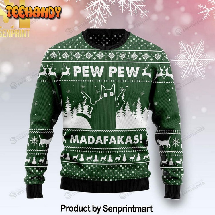 Cat Pew Pew Madafakas For Ugly Xmas Sweater