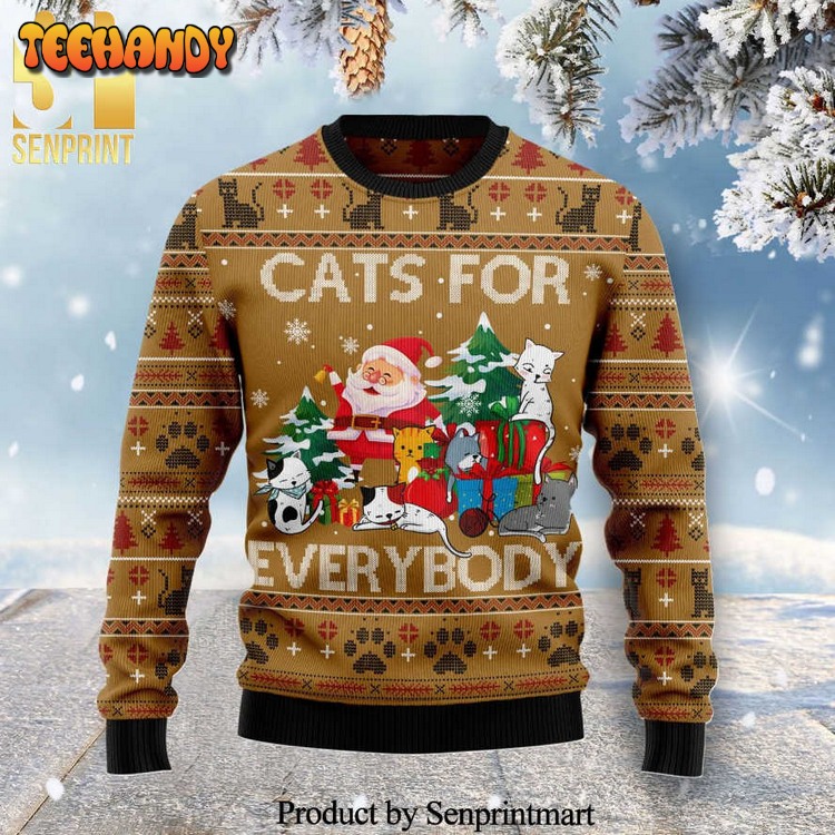 Cats For Everybody Knitted Ugly Xmas Sweater