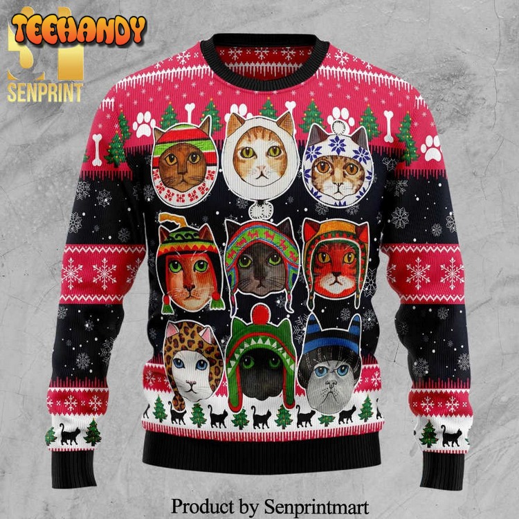 Cats In Winter Knitted Ugly Xmas Sweater