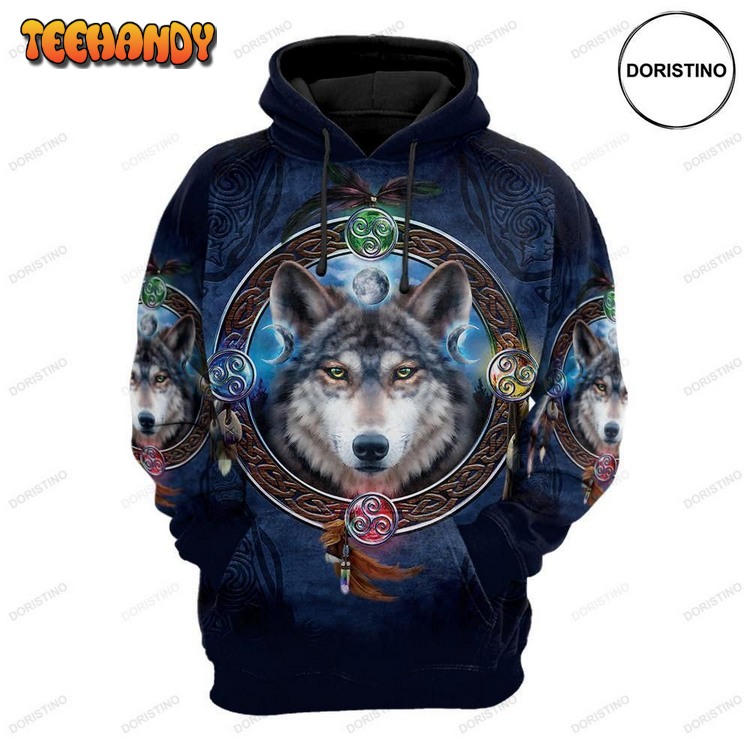 Celtic Wolf All Over Print Pullover 3D Hoodie