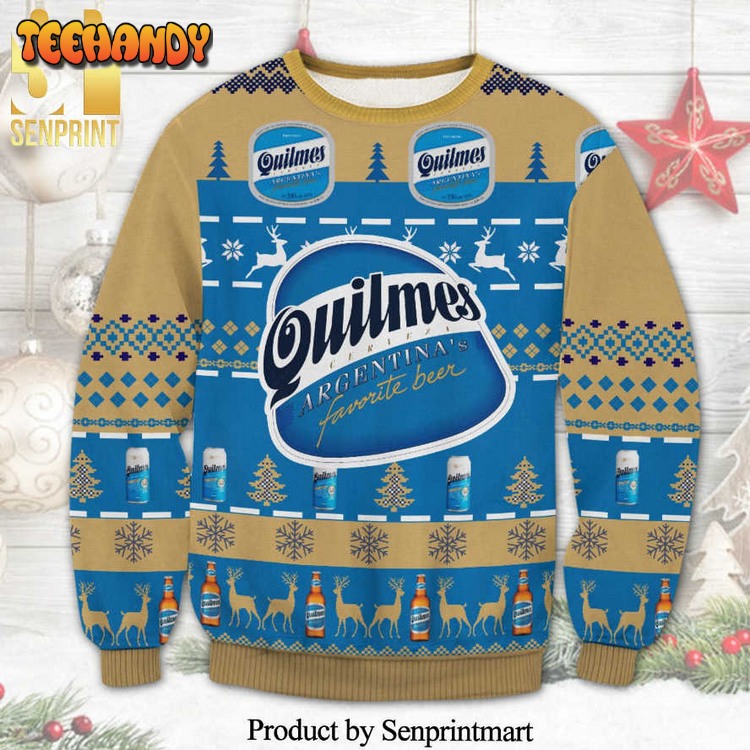 Cerveza Quilmes Beer Snowflake Knitted Ugly Xmas Sweater