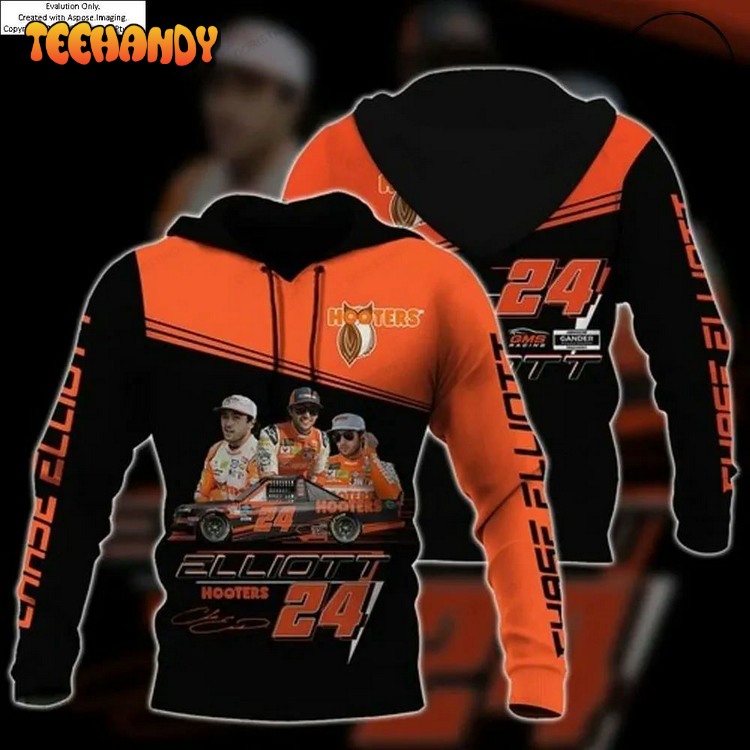 Chase Elliott Hooters 24 Nascar Awesome Pullover 3D Hoodie