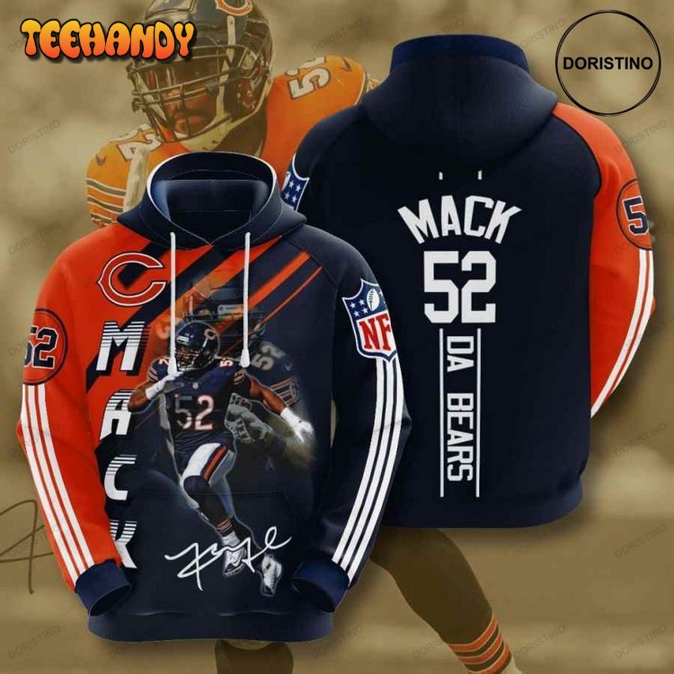 Chicago Bears Khalil Mack Usa All Over Print Pullover 3D Hoodie